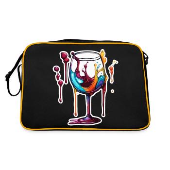 Wine / Grapes / Alcohol / Drink / Enjoy - Retro Bag - black/gold - Back