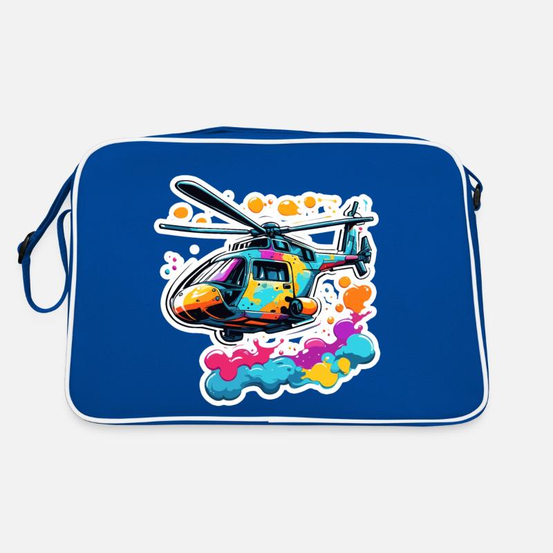 Helikopter / Hubschrauber / fliegen / Luftfahrt Retro Tasche