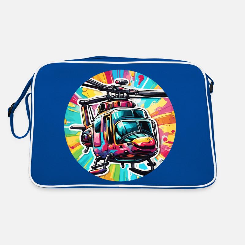 Helicopter / Helicopter / Flying / Aviation Retro Bag
