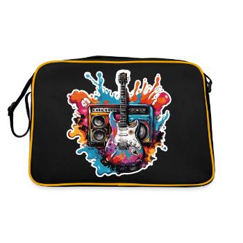 Rock n roll / Guitare / Musique / Instrument - Sac Retro - noir/or - Dos