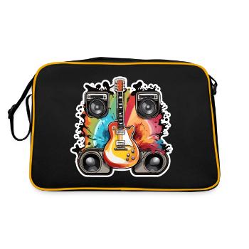 Rock n roll / Guitare / Musique / Instrument - Sac Retro - noir/or - Dos