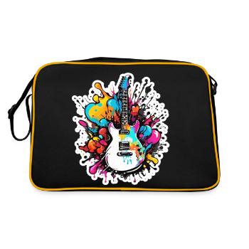 Rock n roll / Guitare / Musique / Instrument - Sac Retro - noir/or - Dos