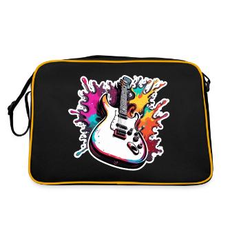 Rock n roll / Guitare / Musique / Instrument - Sac Retro - noir/or - Dos