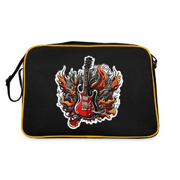 Rock n roll / Guitare / Musique / Instrument - Sac Retro - noir/or - Dos
