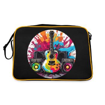 Rock n roll / Guitare / Musique / Instrument - Sac Retro - noir/or - Dos
