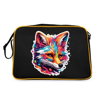 Fox / Animal / Fur / Forest / Hunting / Burrow - Retro Bag - black/gold - Back