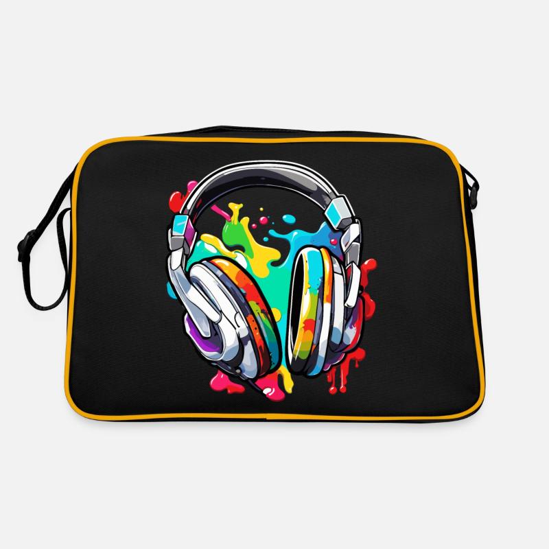 Kopfhörer / Audio / Musik / Klang / Studio / cool Retro Tasche