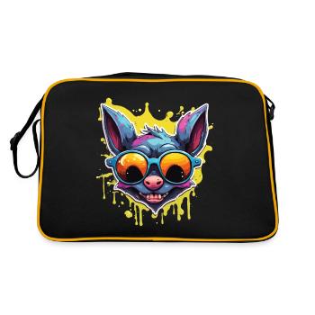 Chauve-souris / Vampire / Dracula / Animal / Halloween - Sac Retro - noir/or - Dos