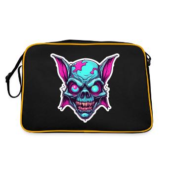 Chauve-souris / Vampire / Dracula / Animal / Halloween - Sac Retro - noir/or - Dos