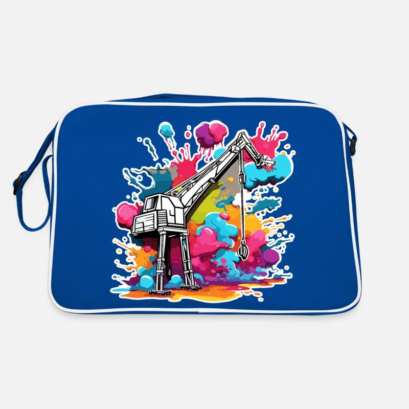 Kran / Baustelle / Seilwinde / Kransystem Retro Tasche