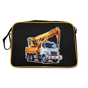 Crane / construction site / winch / crane system - Retro Bag - black/gold - Back