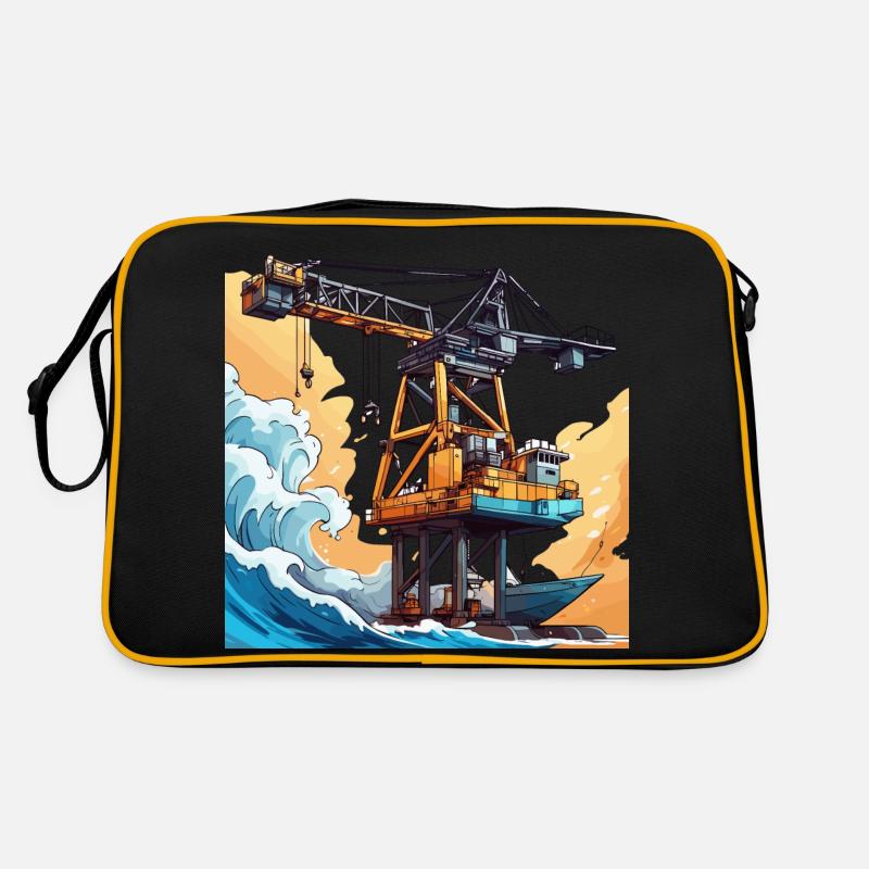 Kran / Baustelle / Seilwinde / Kransystem Retro Tasche