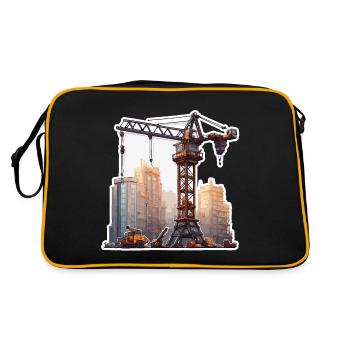 Crane / construction site / winch / crane system - Retro Bag - black/gold - Back
