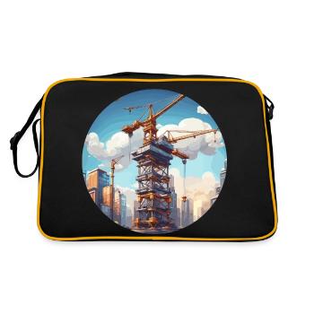 Crane / construction site / winch / crane system - Retro Bag - black/gold - Back