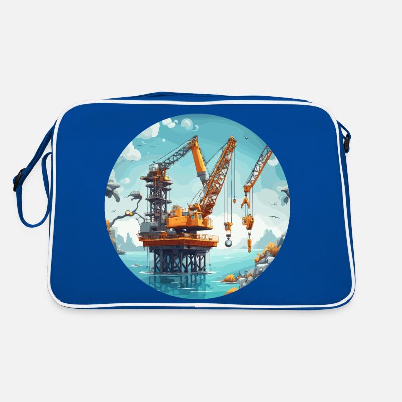 Kran / Baustelle / Seilwinde / Kransystem Retro Tasche