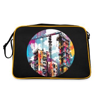 Crane / construction site / winch / crane system - Retro Bag - black/gold - Back
