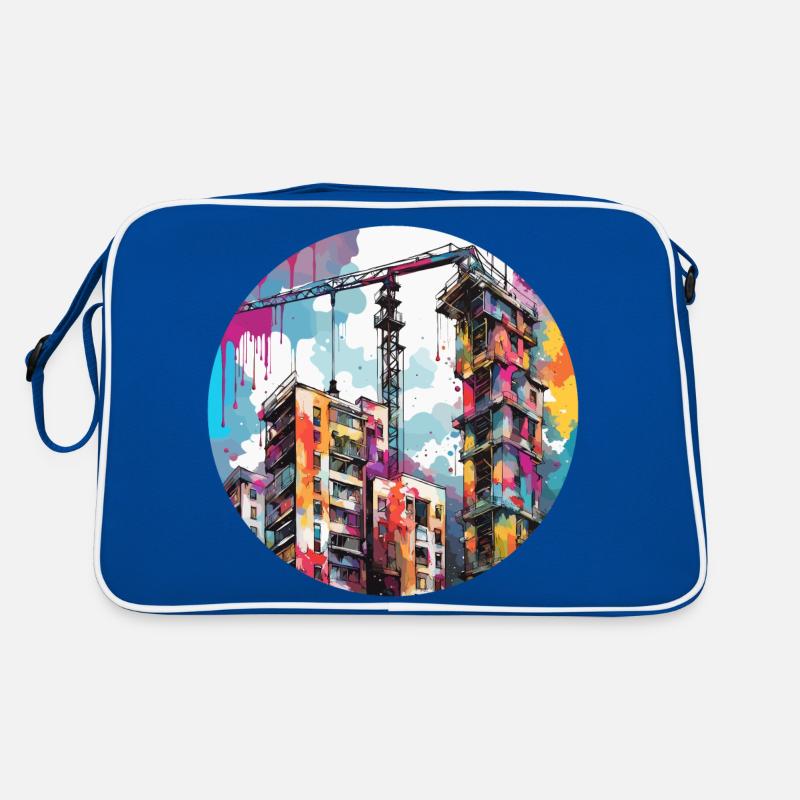 Kran / Baustelle / Seilwinde / Kransystem Retro Tasche