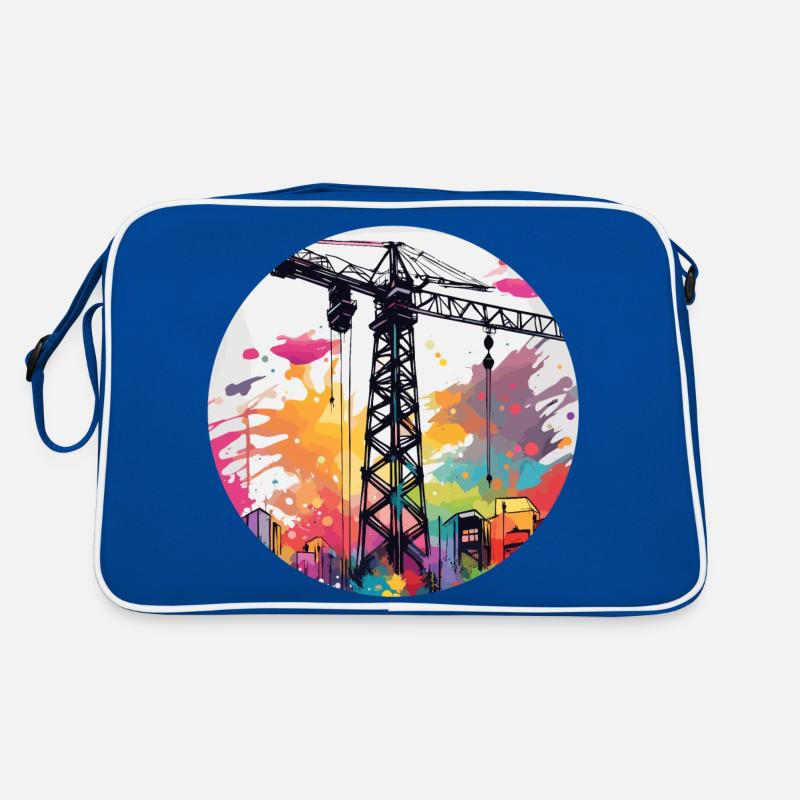 Kran / Baustelle / Seilwinde / Kransystem Retro Tasche