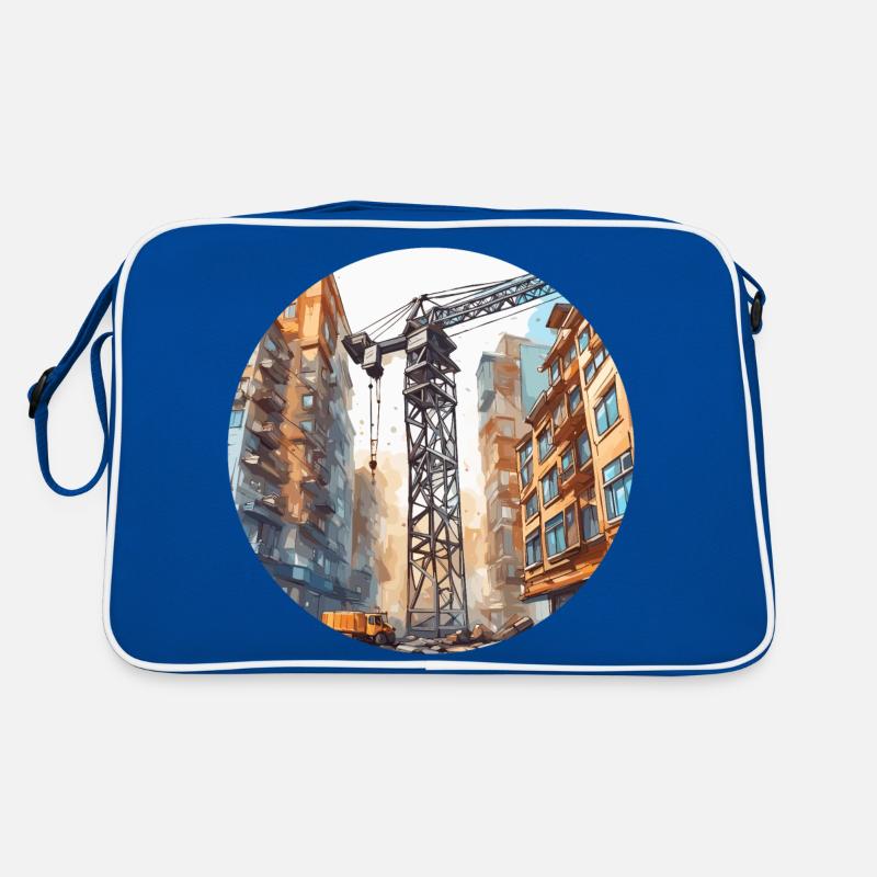 Kran / Baustelle / Seilwinde / Kransystem Retro Tasche
