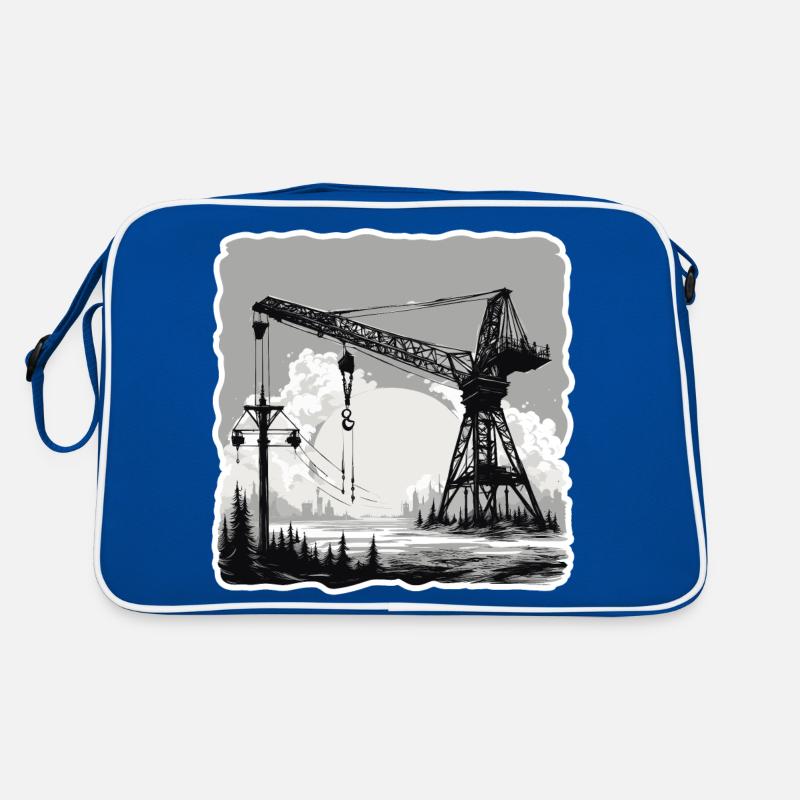 Kran / Baustelle / Seilwinde / Kransystem Retro Tasche