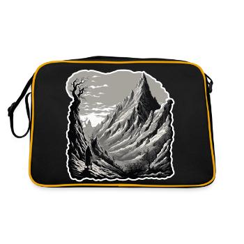 Mountain / Alps / Summit / Nature / Forest / Rock - Retro Bag - black/gold - Back