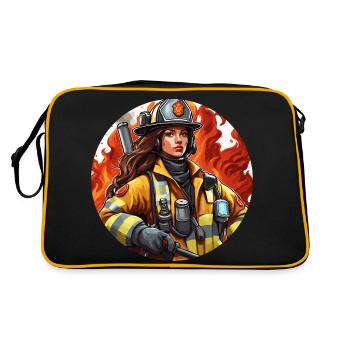 Pompier/Incendie/Incendie/Extinction/Héroïne - Sac Retro - noir/or - Dos