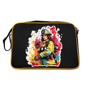 Pompier/Incendie/Incendie/Extinction/Héroïne - Sac Retro - noir/or - Dos
