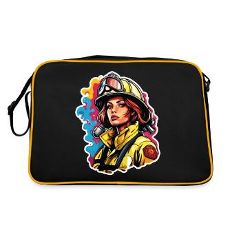 Pompier/Incendie/Incendie/Extinction/Héroïne - Sac Retro - noir/or - Dos
