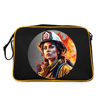 Pompier/Incendie/Incendie/Extinction/Héroïne - Sac Retro - noir/or - Dos