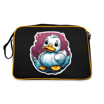 Gummiente / Badeente / Wasser / Badewanne - Retro Tasche - Schwarz/Gold - Hinten