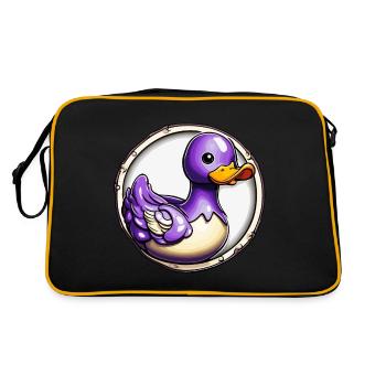 Gummiente / Badeente / Wasser / Badewanne - Retro Tasche - Schwarz/Gold - Hinten