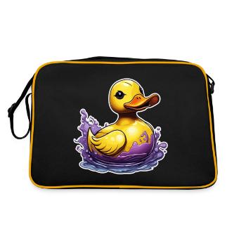 Gummiente / Badeente / Wasser / Badewanne - Retro Tasche - Schwarz/Gold - Hinten