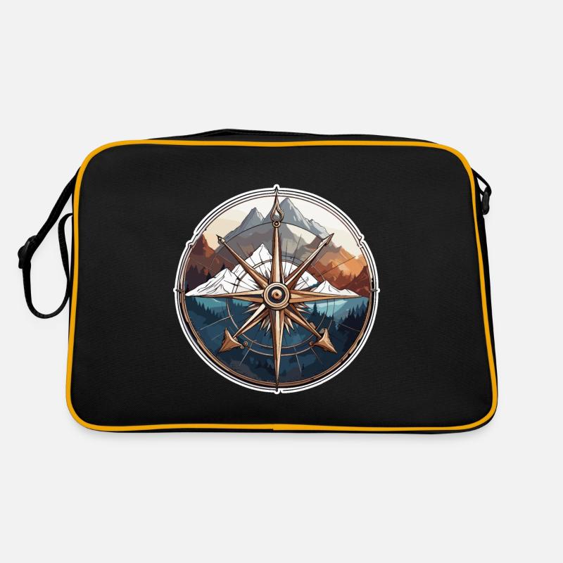 Compass / Cardinal Direction / Travel / Survival Retro Bag