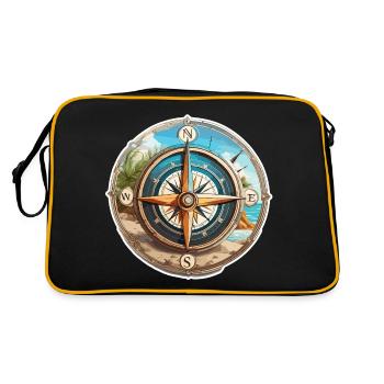 Boussole / Direction cardinale / Voyage / Survie - Sac Retro - noir/or - Dos