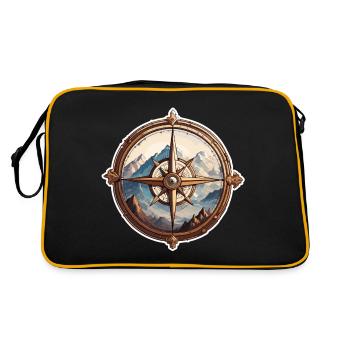 Boussole / Direction cardinale / Voyage / Survie - Sac Retro - noir/or - Dos
