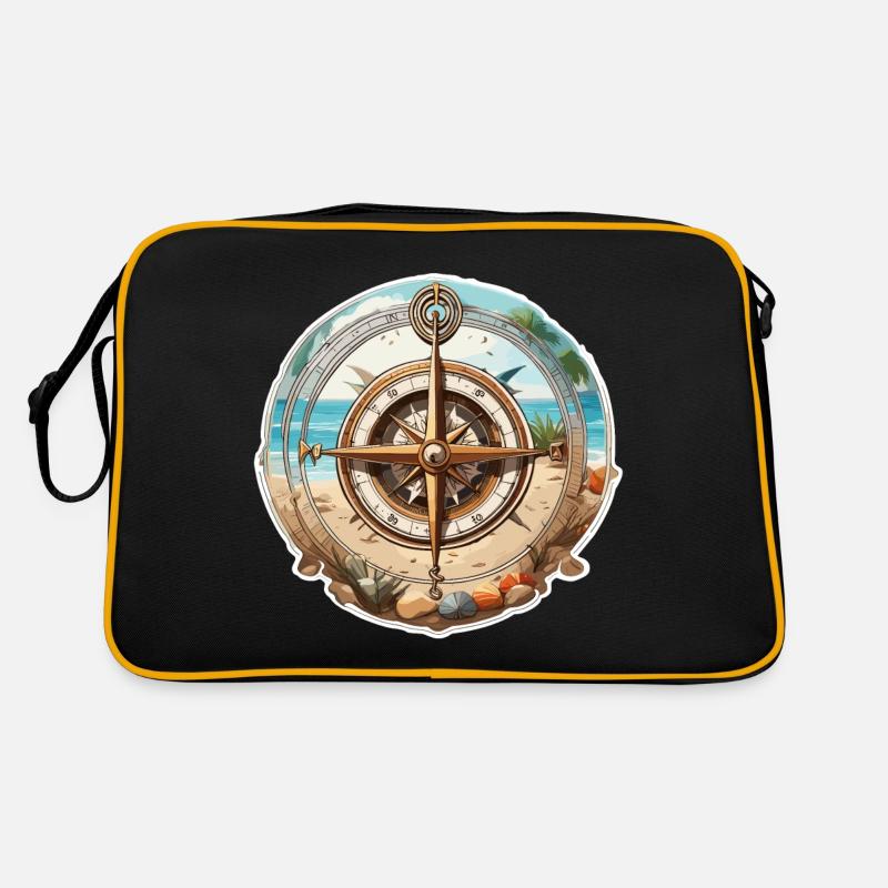 Compass / Cardinal Direction / Travel / Survival Retro Bag