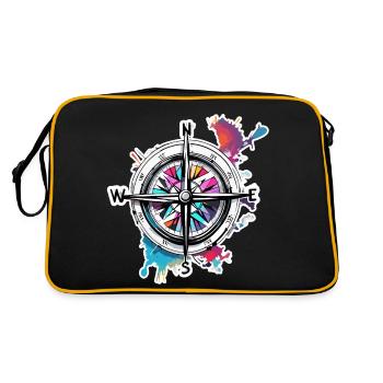 Boussole / Direction cardinale / Voyage / Survie - Sac Retro - noir/or - Dos