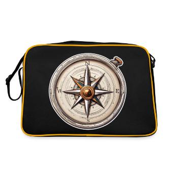 Boussole / Direction cardinale / Voyage / Survie - Sac Retro - noir/or - Dos