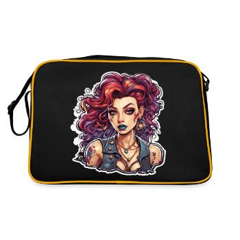 femme diabolique / sang / gothique / heavy metal - Sac Retro - noir/or - Dos