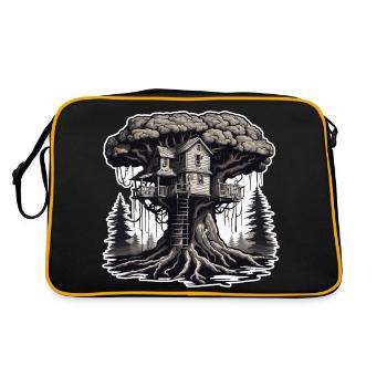 Cabane dans les arbres / Cime des arbres / Cabane dans les arbres / Aventure - Sac Retro - noir/or - Dos