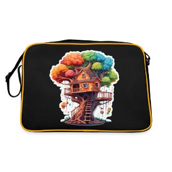 Cabane dans les arbres / Cime des arbres / Cabane dans les arbres / Aventure - Sac Retro - noir/or - Dos