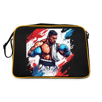 Boxer / Sports / Fight / Arena / Boxing Ring / Fists - Retro Bag - black/gold - Back