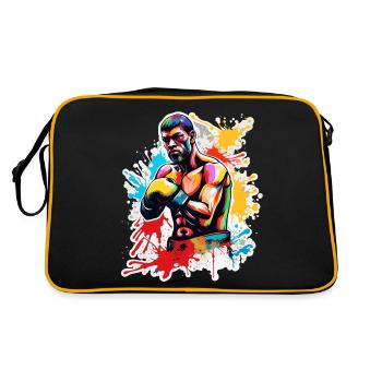 Boxer / Sports / Fight / Arena / Boxing Ring / Fists - Retro Bag - black/gold - Back