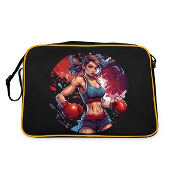 Boxer / Sports / Fight / Arena / Boxing Ring / Fists - Retro Bag - black/gold - Back