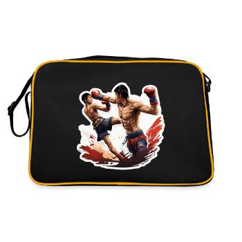 Boxer / Sports / Fight / Arena / Boxing Ring / Fists - Retro Bag - black/gold - Back
