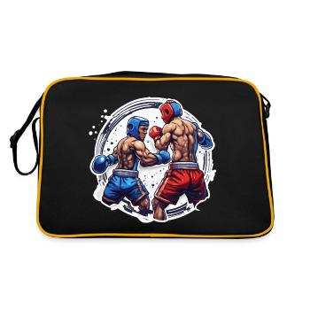 Boxer / Sports / Fight / Arena / Boxing Ring / Fists - Retro Bag - black/gold - Back
