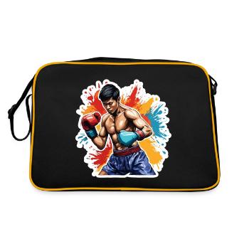 Boxer / Sports / Fight / Arena / Boxing Ring / Fists - Retro Bag - black/gold - Back