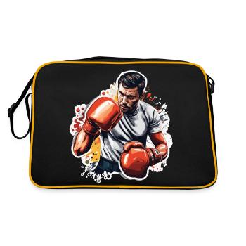 Boxer / Sports / Fight / Arena / Boxing Ring / Fists - Retro Bag - black/gold - Back