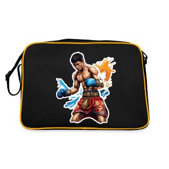 Boxer / Sports / Fight / Arena / Boxing Ring / Fists - Retro Bag - black/gold - Back