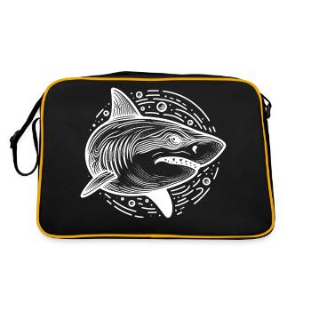 Cercle de dessin de requin - Sac Retro - noir/or - Dos